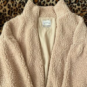UO Willow Fuzzy Drawstring Teddy Jacket